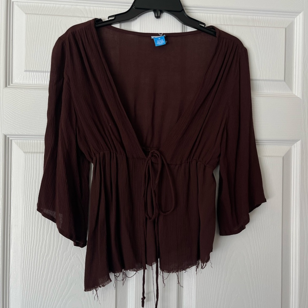 Soaked Tie-Front Blouse